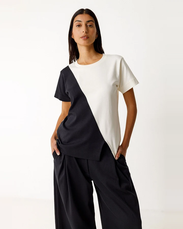 SKFK Damen vegan T-Shirt Graxi Schwarz/Weiß