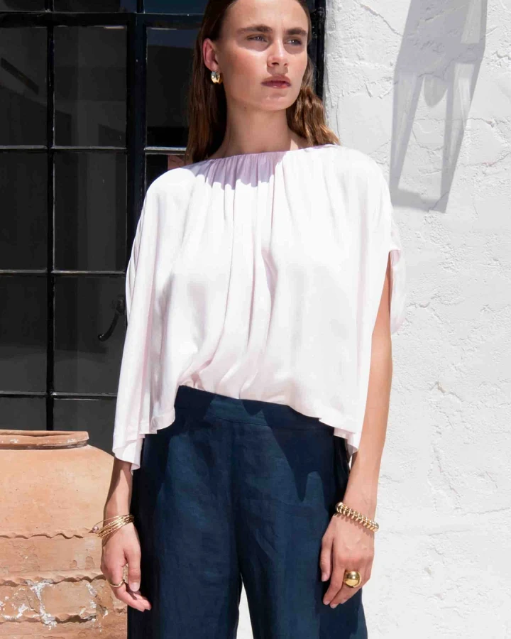Neu Nomads Damen vegan Bluse Julietta Weiß