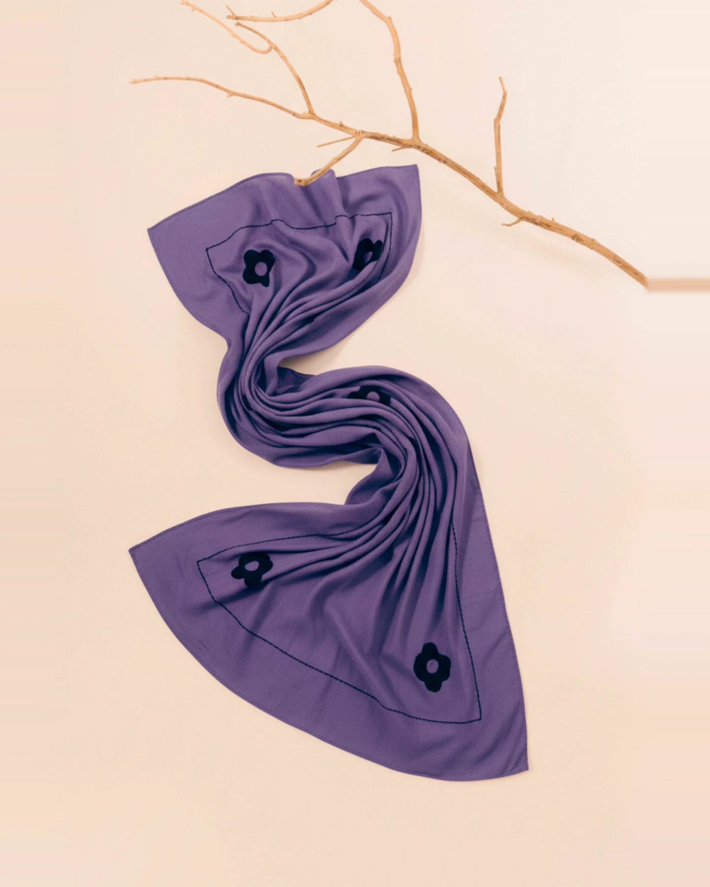 SUITE13LAB Damen vegan Schal Tole Mittelblau – Ansicht 2