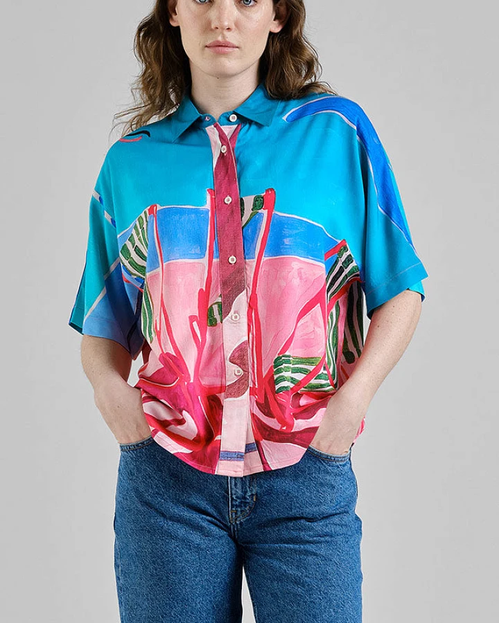 DEDICATED Damen vegan Bluse Alsvik Deck Chairs Multicolour