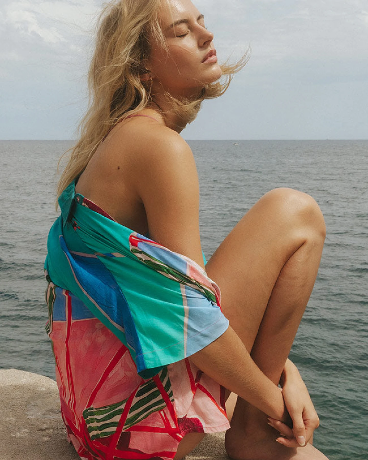 DEDICATED Damen vegan Bluse Alsvik Deck Chairs Multicolour – Ansicht 2