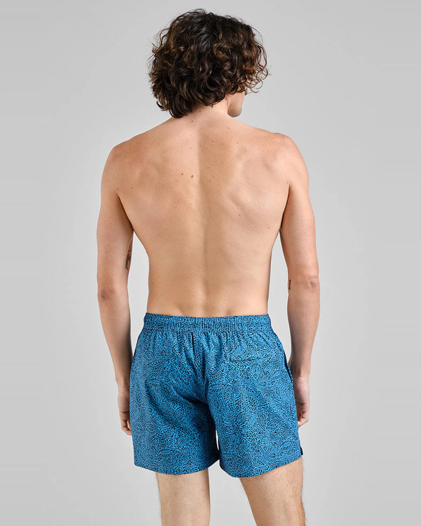 DEDICATED Herren vegan Badehose Birka Paisley Blau – Ansicht 2