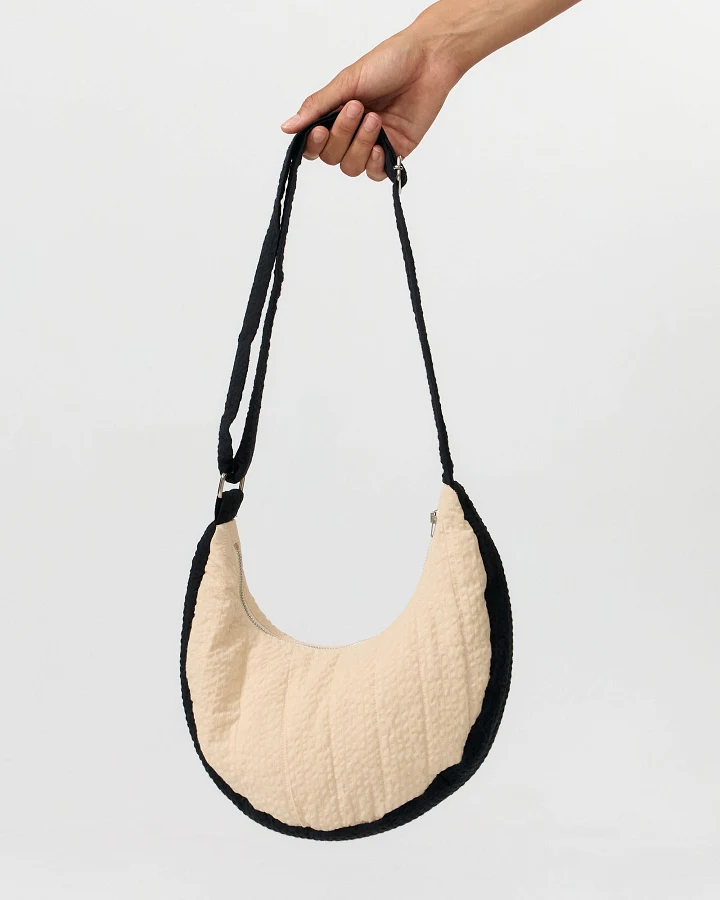 SUITE13LAB Damen vegan Moonbag Janno Bicolor Beige/Schwarz