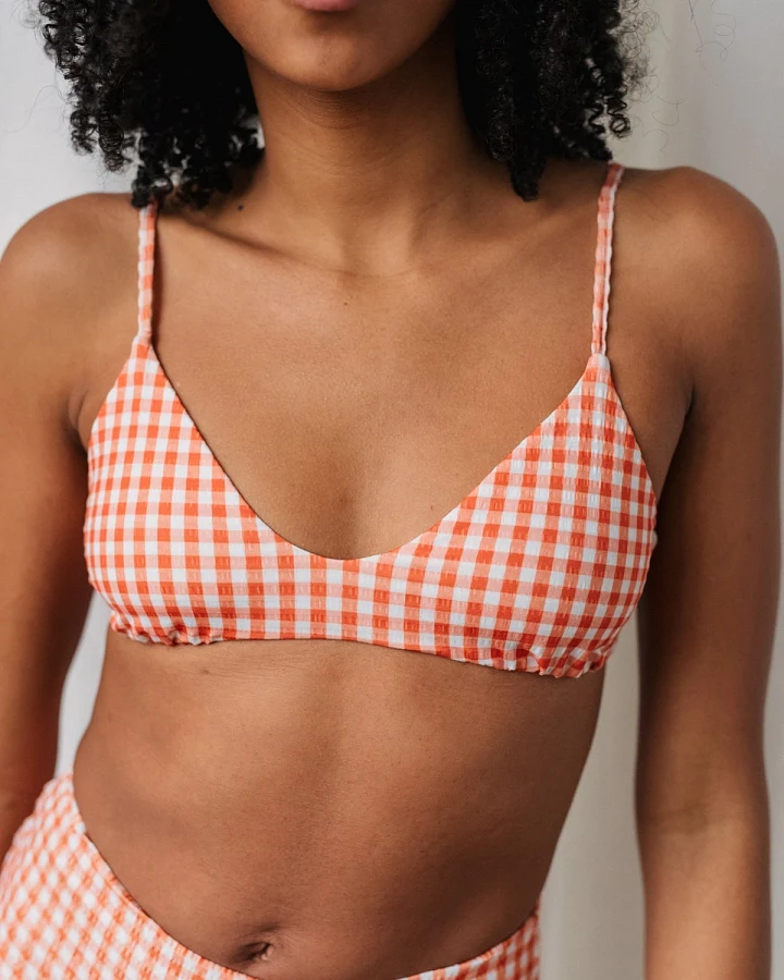 TWOTHIRDS Damen vegan Bikinioberteil Gannet Top Vichy Rot