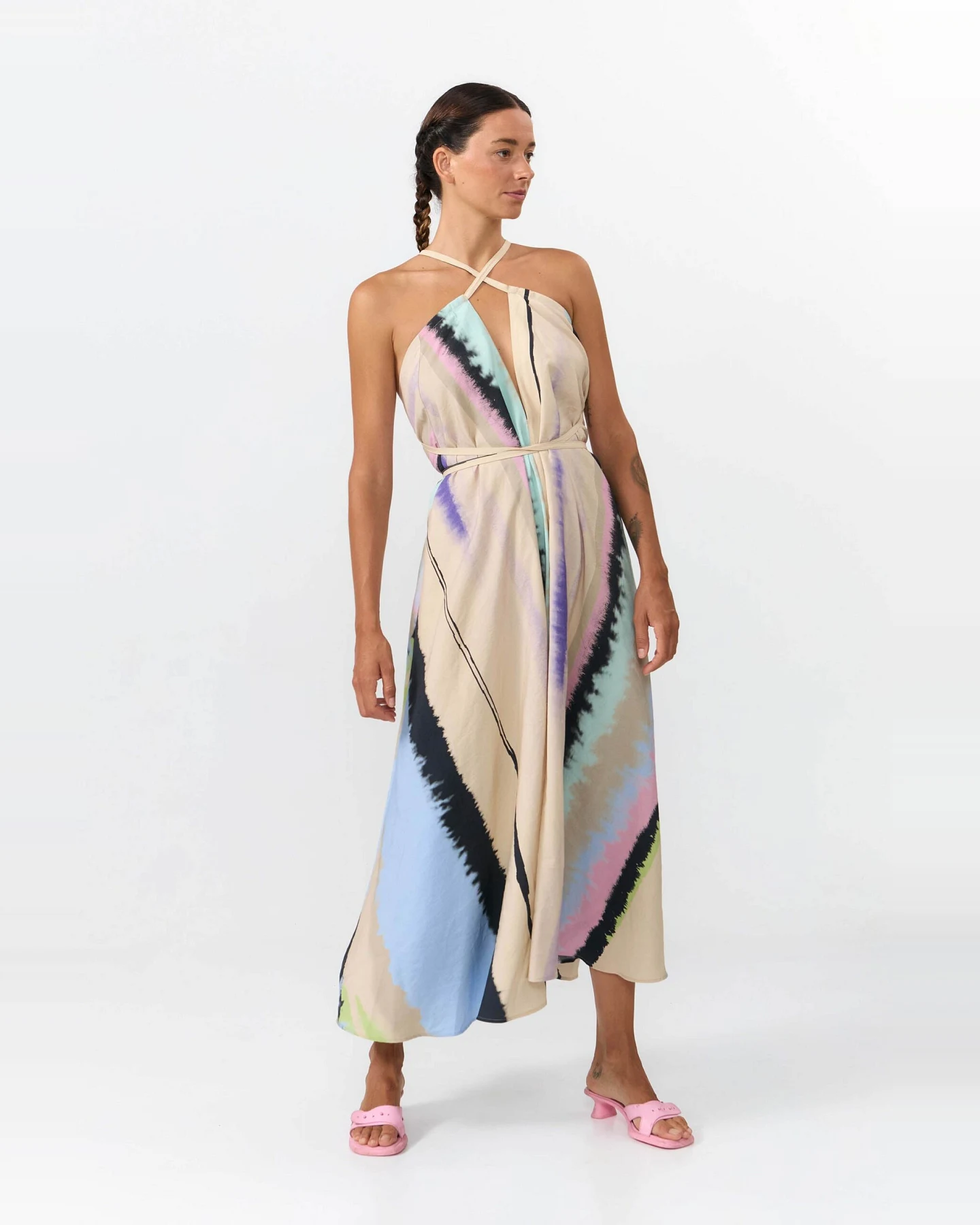 SUITE13LAB Damen vegan Kleid Mp Long Print Ones Multicolor – Ansicht 2