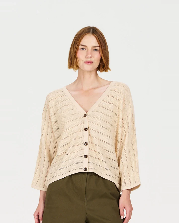 KOMODO Damen vegan Pullover Mali Batwing Sand