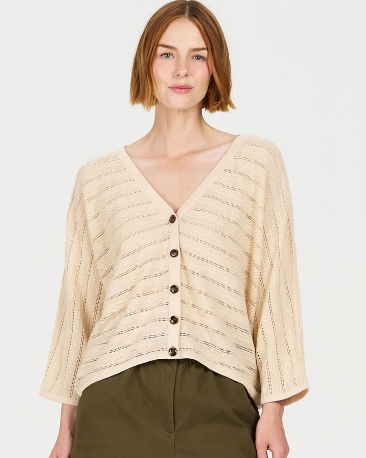 KOMODO Damen vegan Pullover Mali Batwing Sand