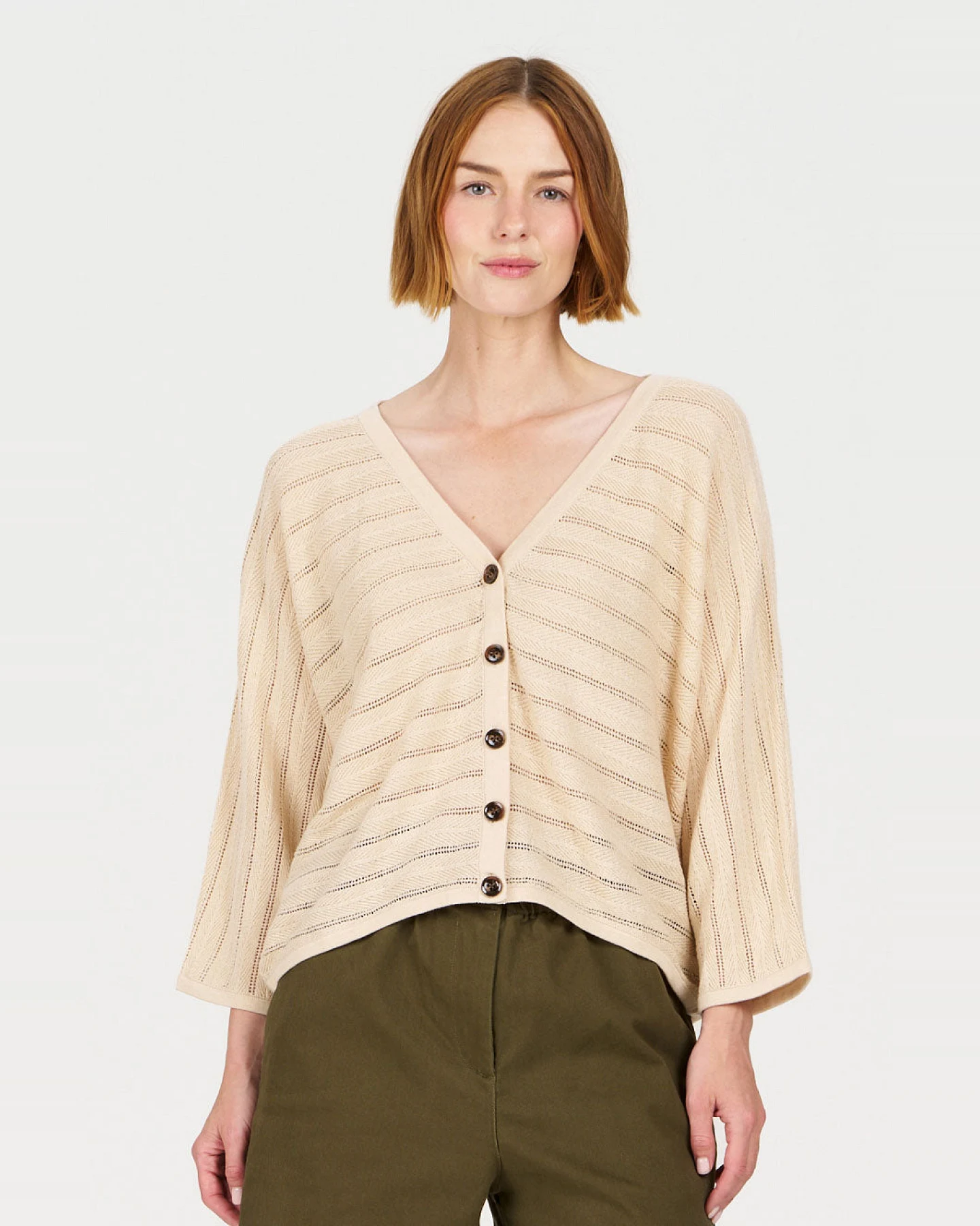 KOMODO Damen vegan Pullover Mali Batwing Sand – Ansicht 2