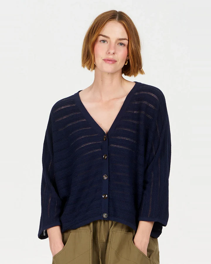 KOMODO Damen vegan Pullover Mali Batwing Navy
