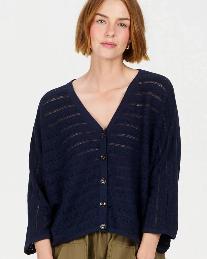 KOMODO Damen vegan Pullover Mali Batwing Navy