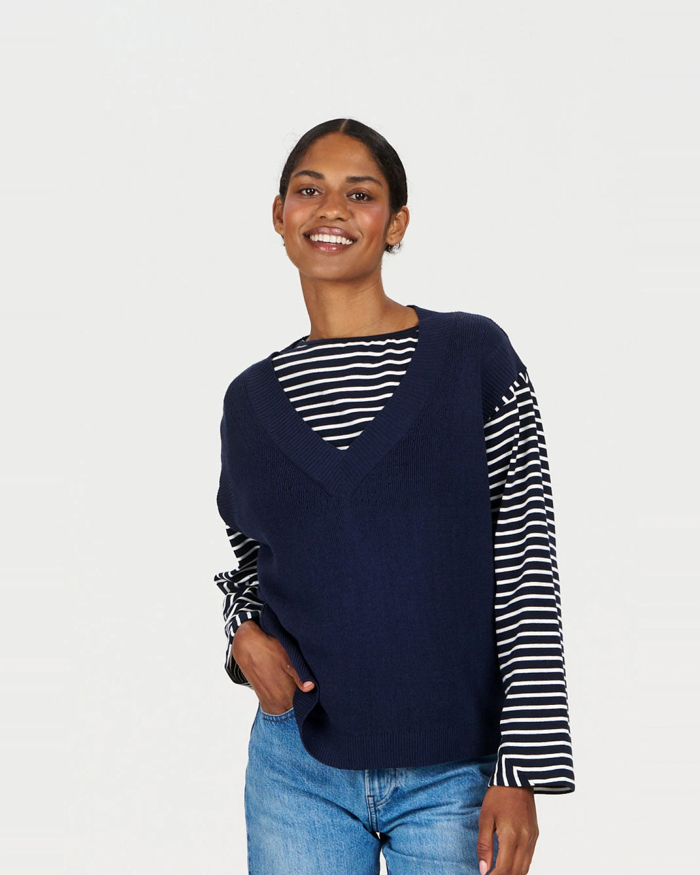 KOMODO Damen vegan Weste Sander Navy – Ansicht 2