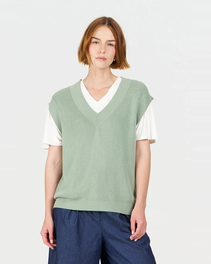 KOMODO Damen vegan Weste Sander Salbei Grün