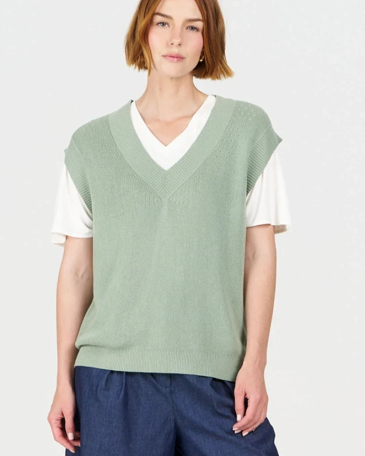 KOMODO Damen vegan Weste Sander Salbei Grün