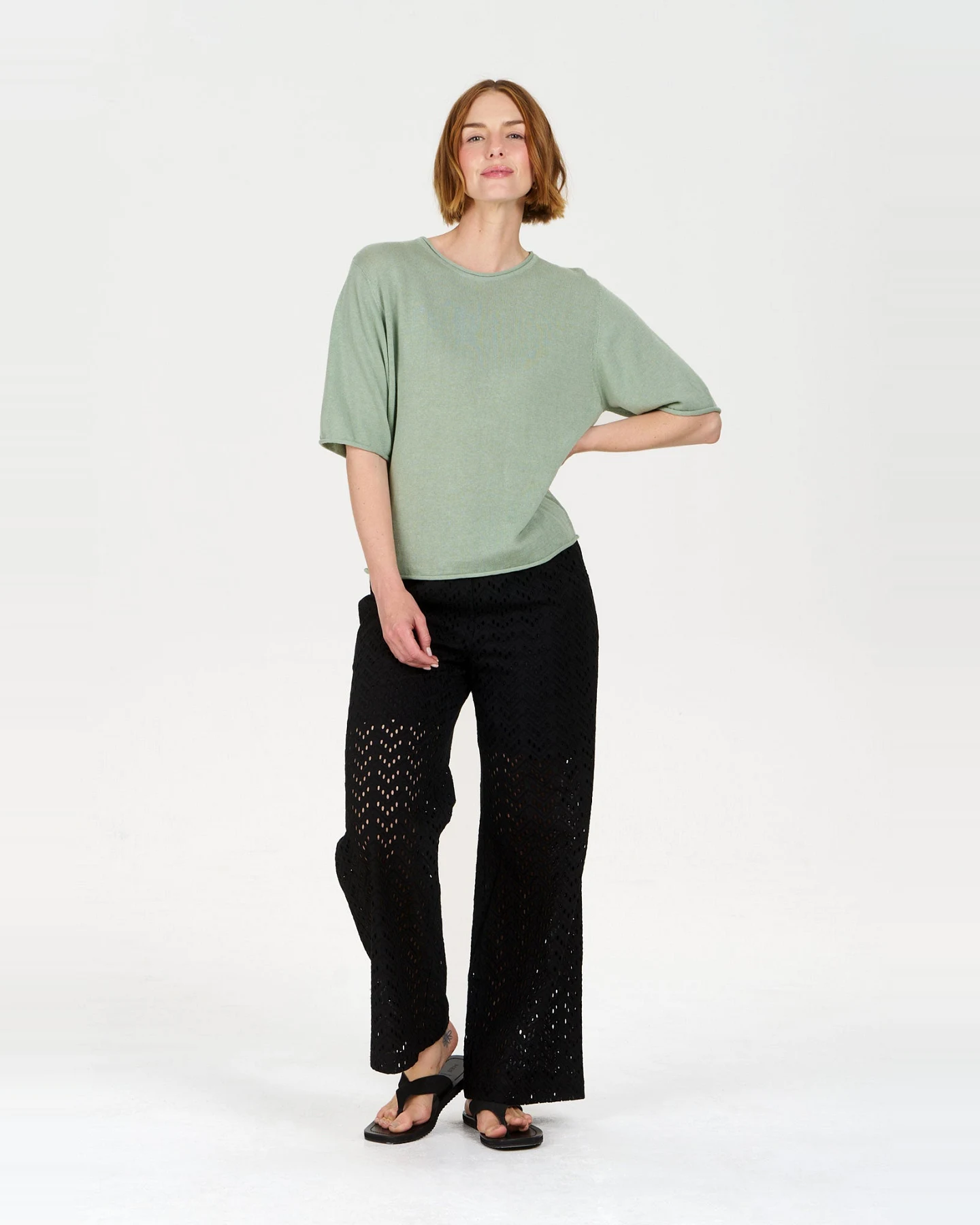 KOMODO Damen vegan T-Shirt Camille Salbei Grün – Ansicht 2