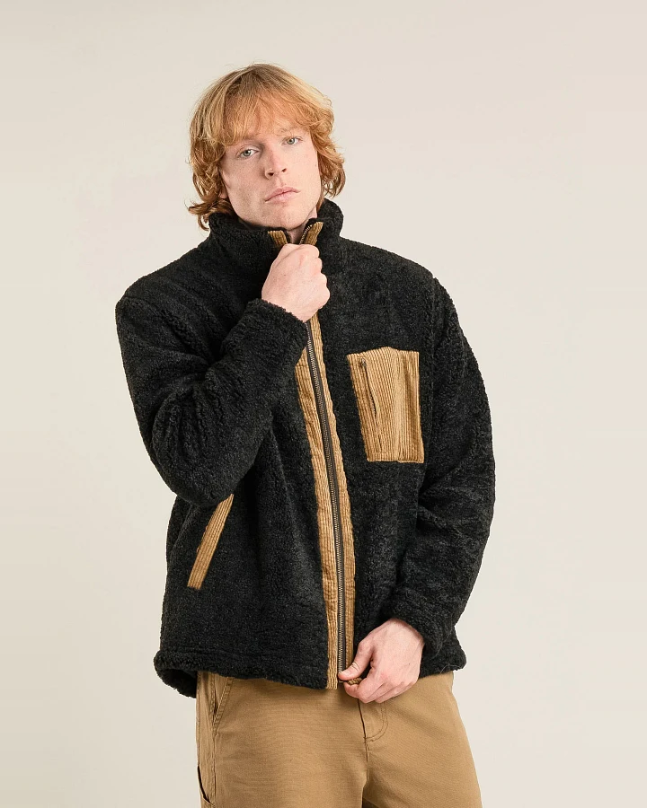 KOMODO Herren vegan Jacke Drew Fleece Schwarz