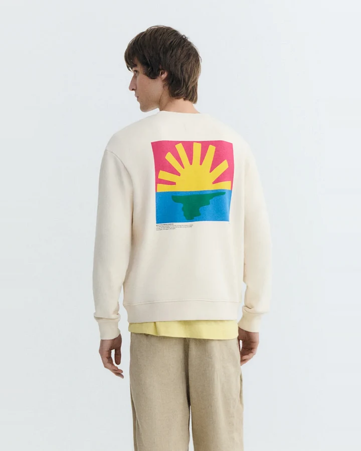 Thinking MU Herren vegan Sweatshirt Leon Ecru