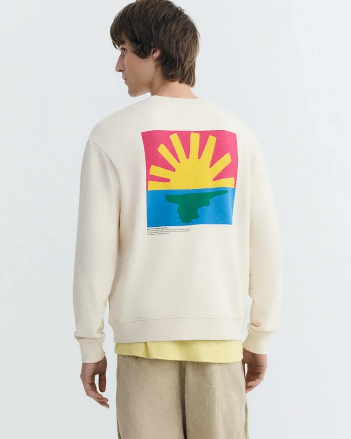 Thinking MU Herren vegan Sweatshirt Leon Ecru