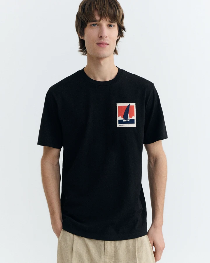 Thinking MU Herren vegan T-Shirt Zach Patched Schwarz