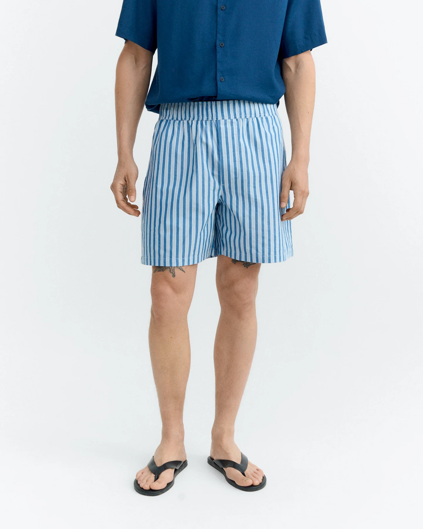 Thinking MU Herren vegan Shorts Haitam Blue Stripes – Ansicht 2
