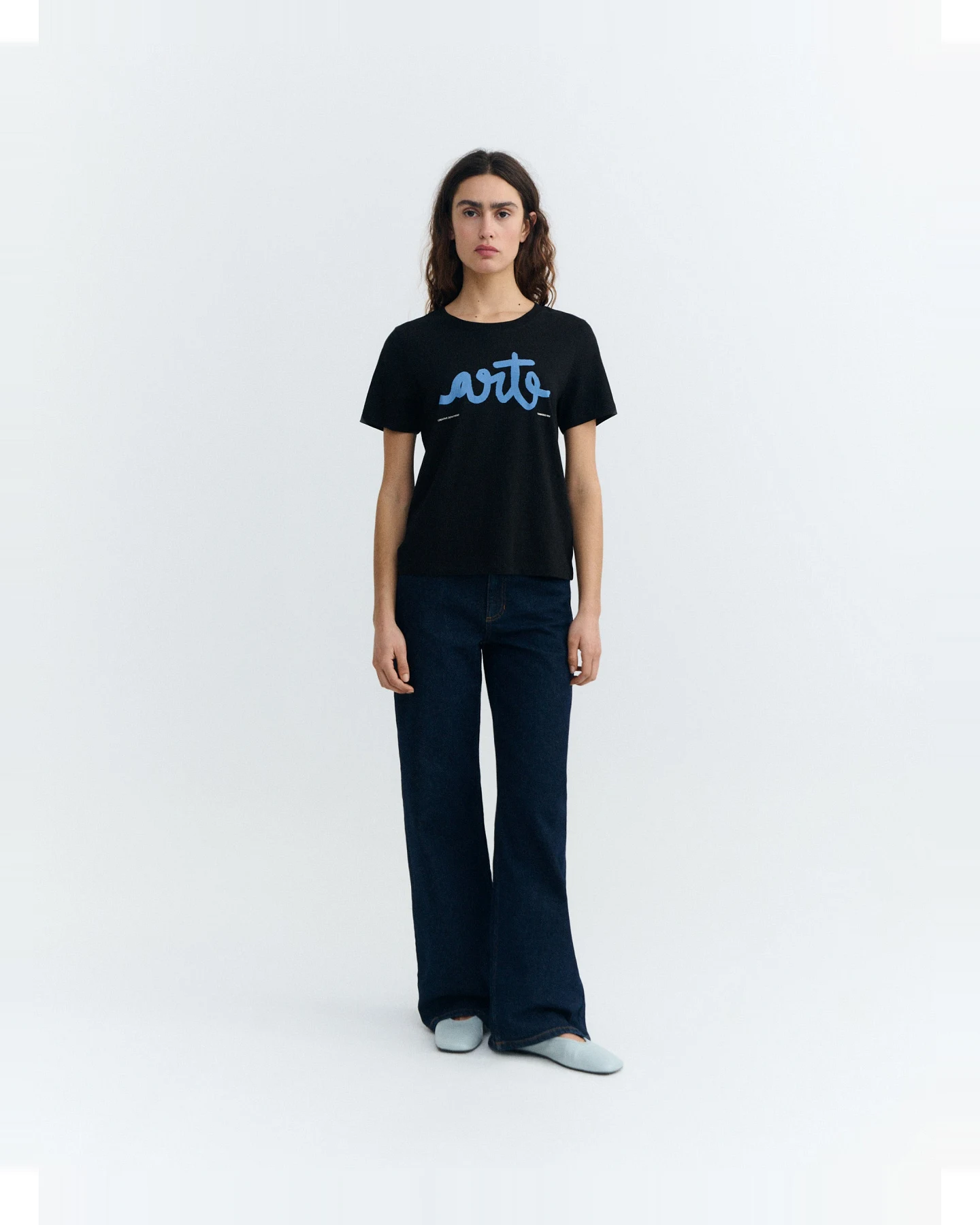 Thinking MU Damen vegan T-Shirt Ida Mit Artwork Schwarz – Ansicht 2