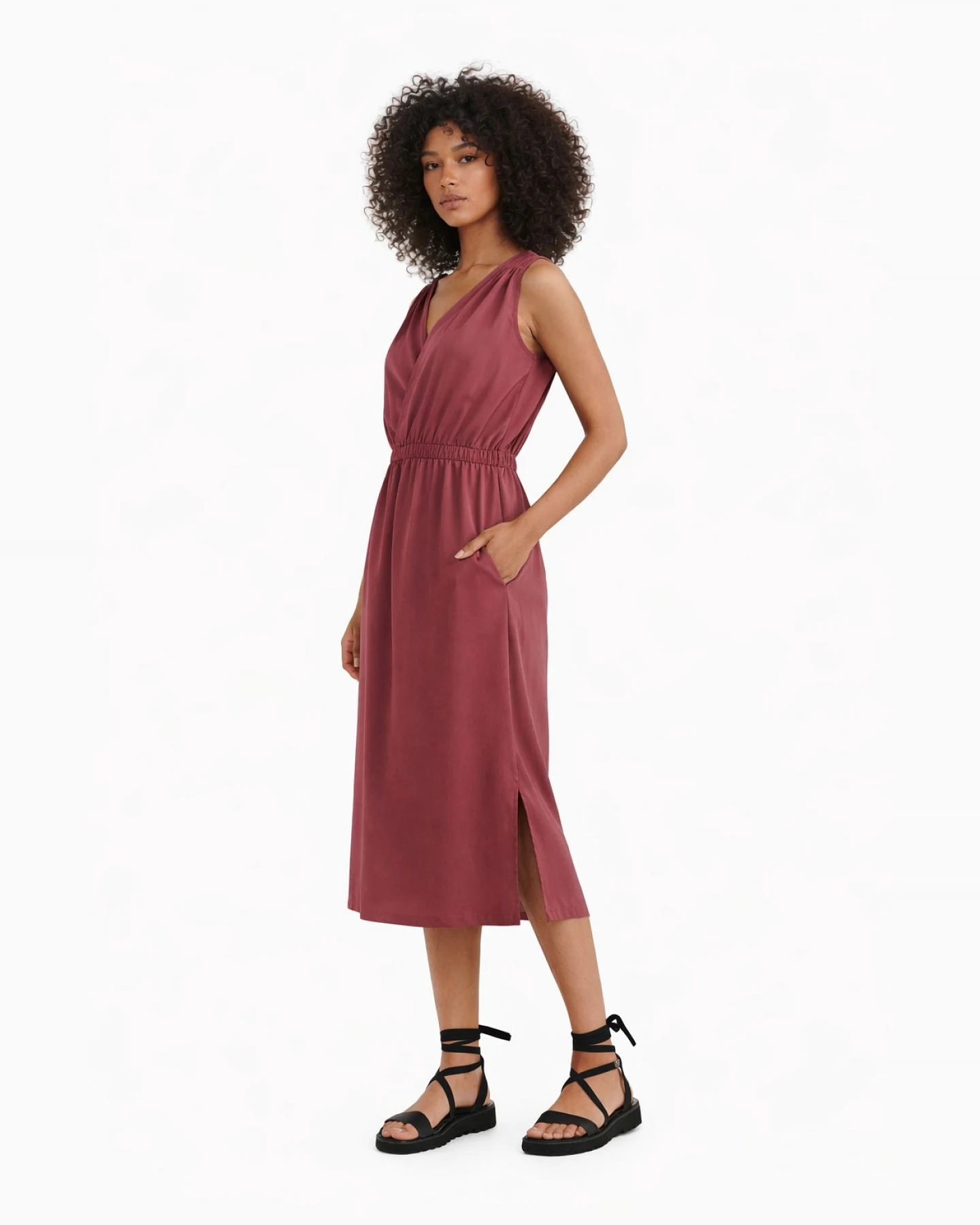 WiDDA Damen vegan Kleid Goldi Berry – Ansicht 2