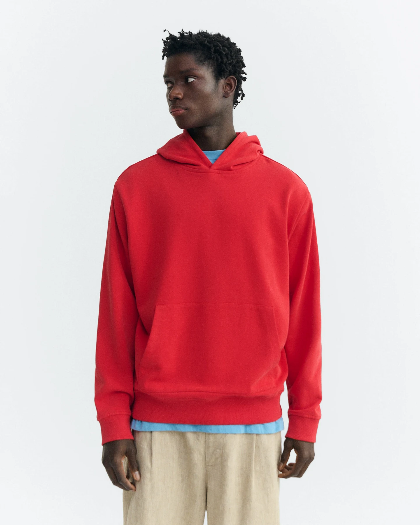Thinking MU Herren vegan Sweatshirt Simon Mit Sonne Patch Rücken Rot – Ansicht 2