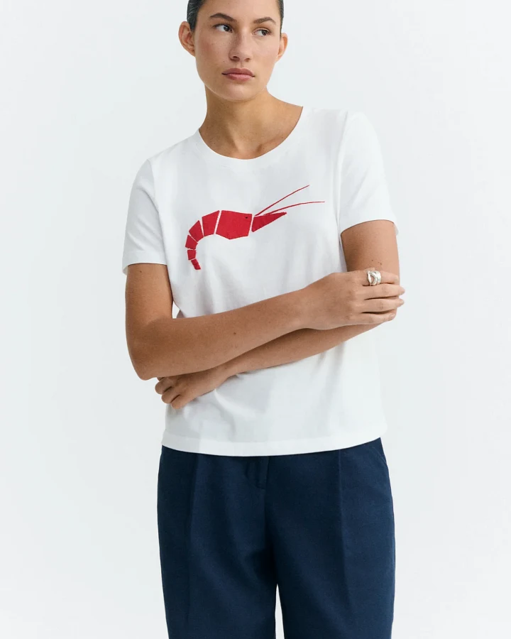 Thinking MU Damen vegan T-Shirt Patched Origami Ida Weiß