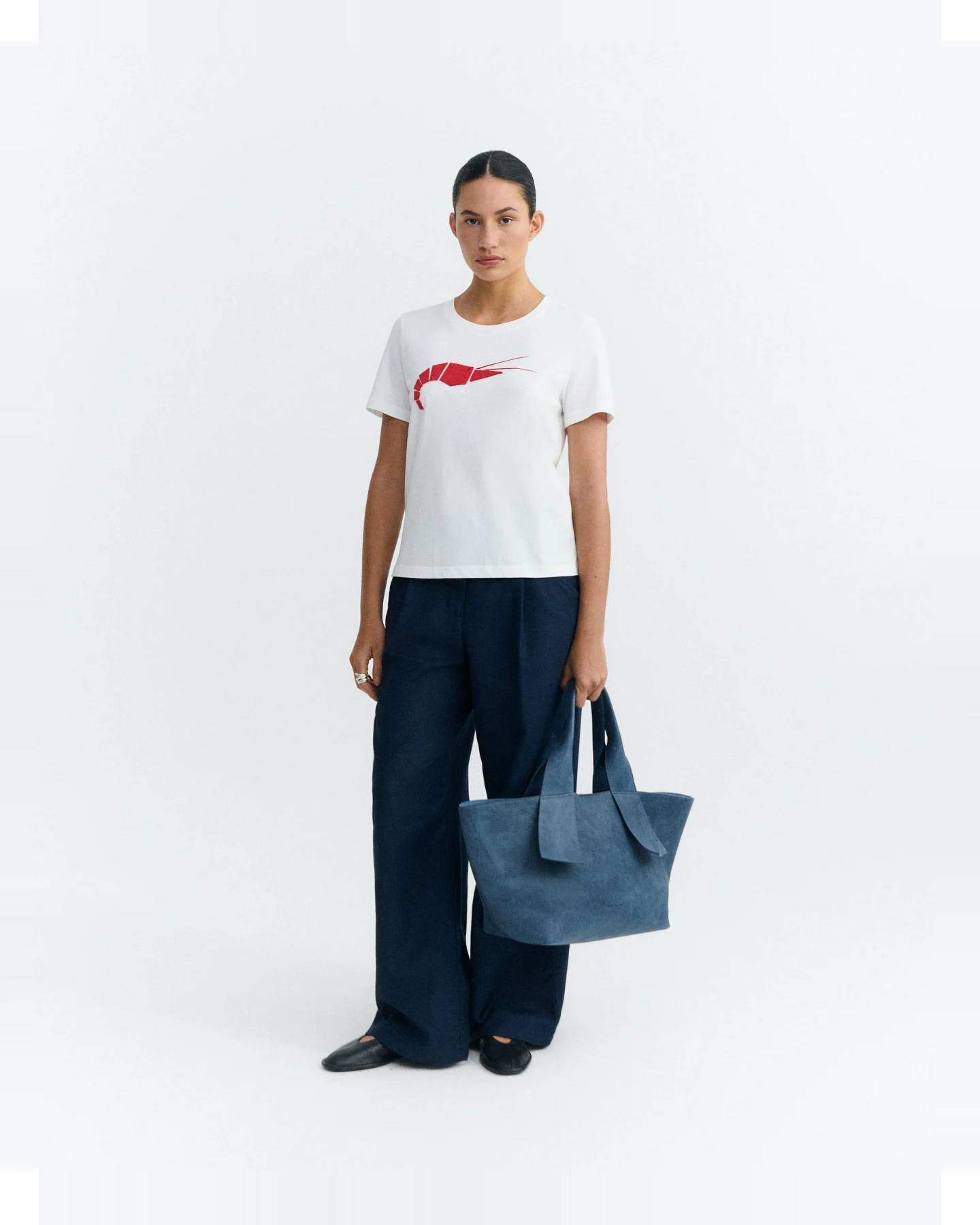 Thinking MU Damen vegan T-Shirt Patched Origami Ida Weiß – Ansicht 2
