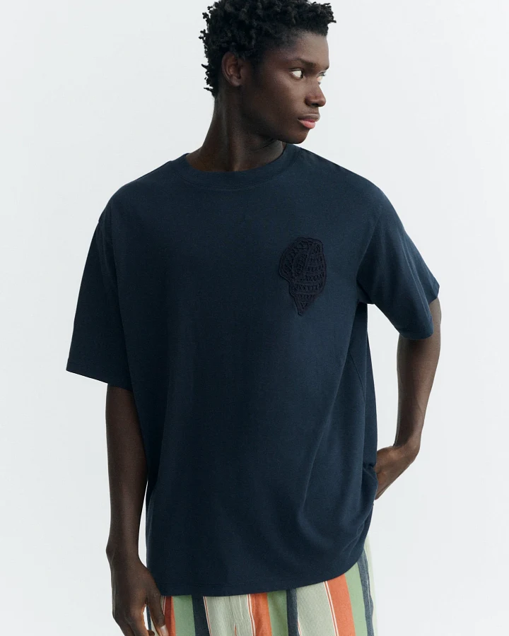 Thinking MU Herren vegan T-Shirt Eric Oversized Shell Navy