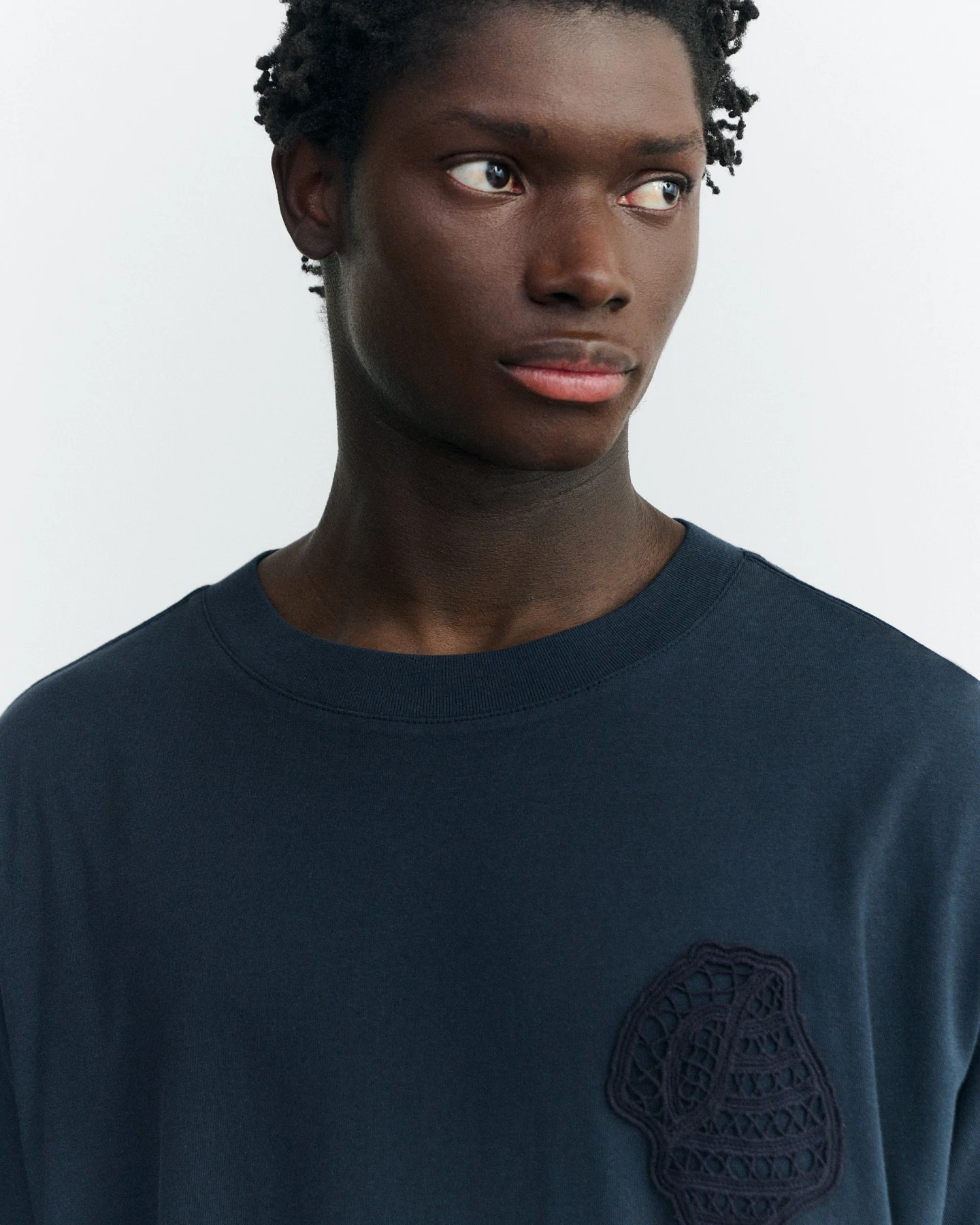 Thinking MU Herren vegan T-Shirt Eric Oversized Shell Navy – Ansicht 2