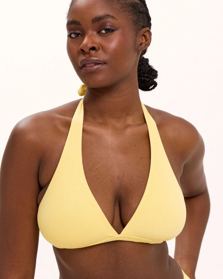 Understatement Damen vegan Bikini Halter Top Gelb