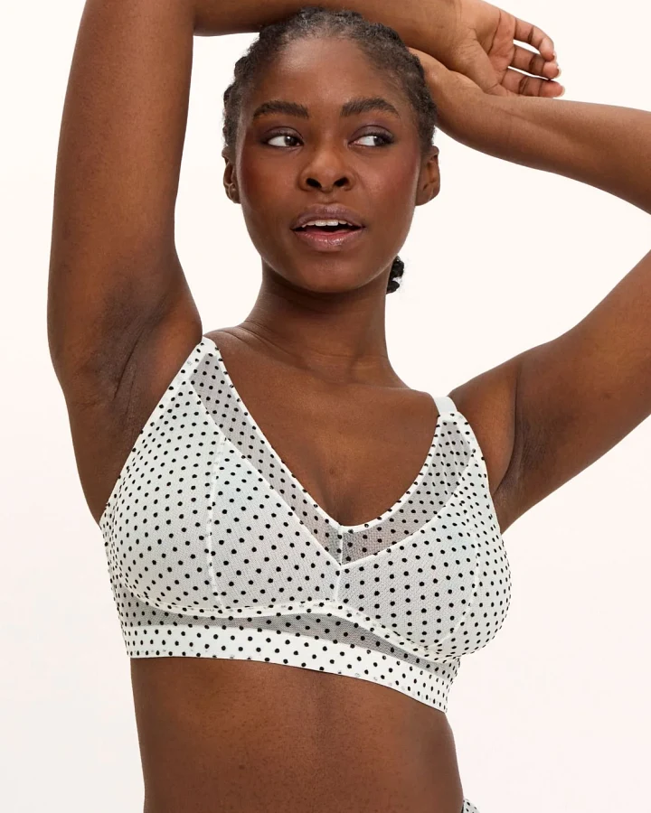 Understatement Damen vegan Bh Mesh Support Plus Creme/ Schwarz
