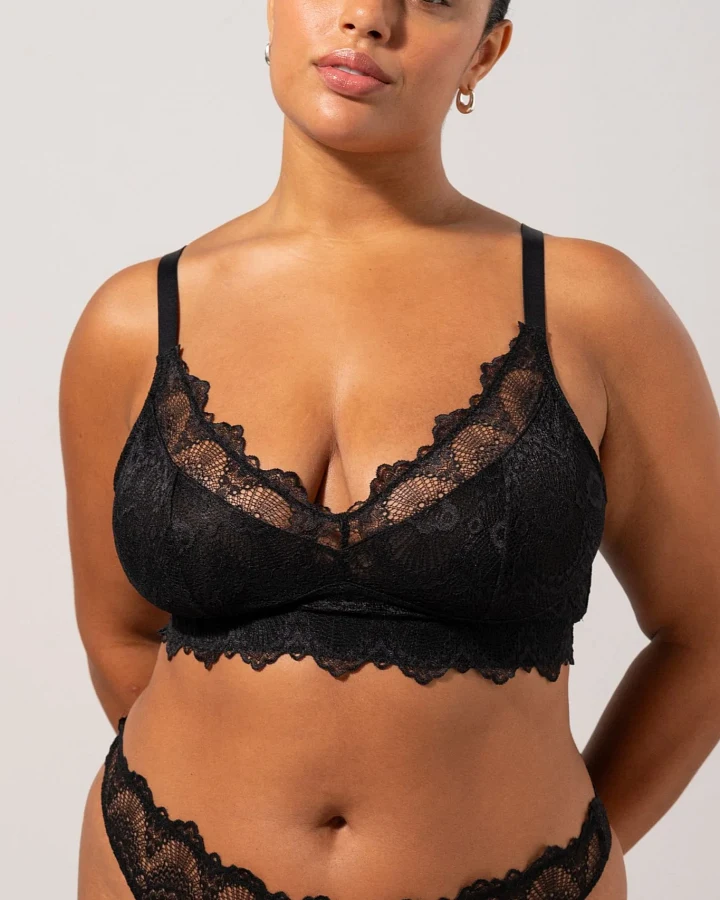 Understatement Damen vegan Bh Lace Support Plus Schwarz