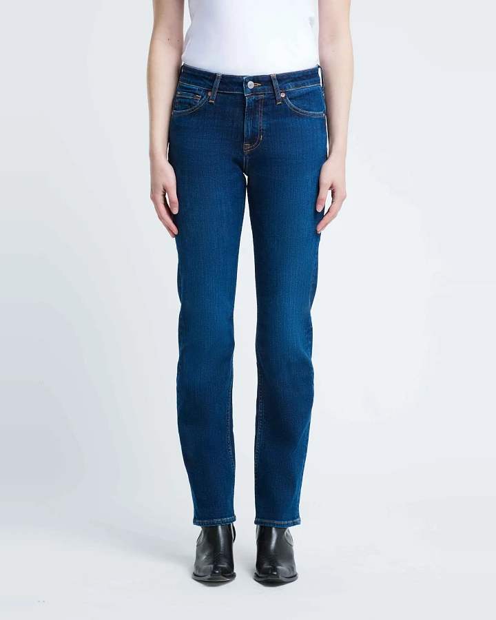 Kings of Indigo Damen vegan Jeans Emiko Eldorado Washed Dunkelblau