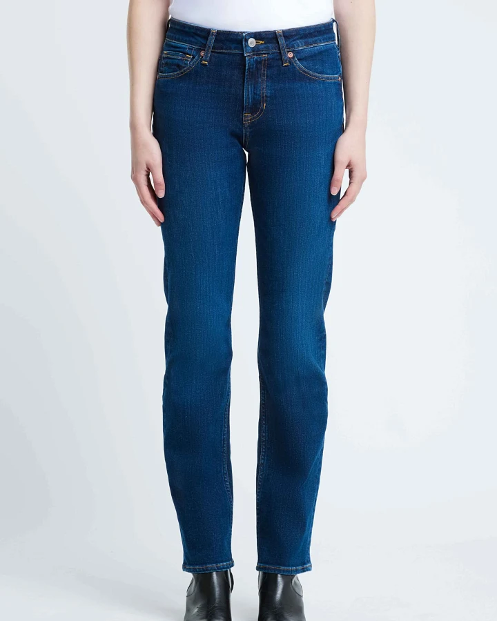 Kings of Indigo Damen vegan Jeans Emiko Eldorado Washed Dunkelblau
