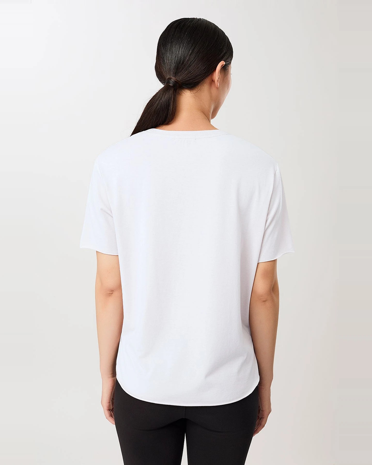 MANDALA Damen vegan T-Shirt Halfmoon Weiß – Ansicht 2