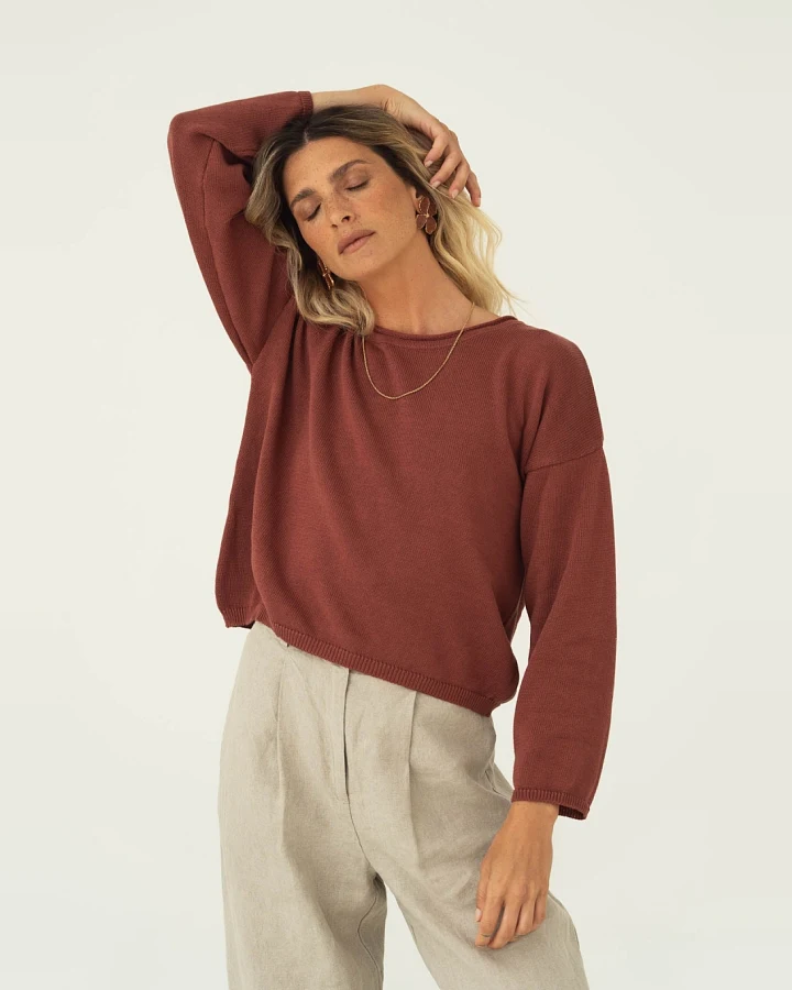Näz Damen vegan Pullover Sofie Blush Brown