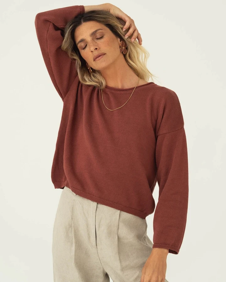 Näz Damen vegan Pullover Sofie Blush Brown