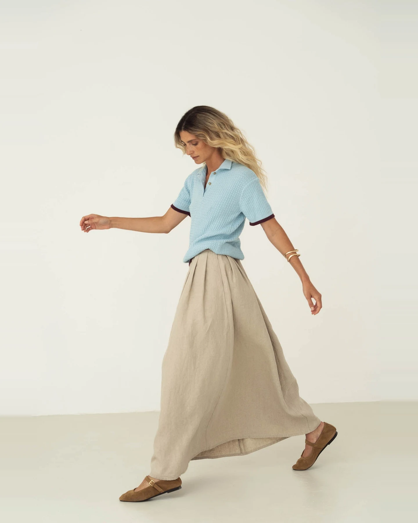 Näz Damen vegan Polo Lilly Hellblau – Ansicht 2