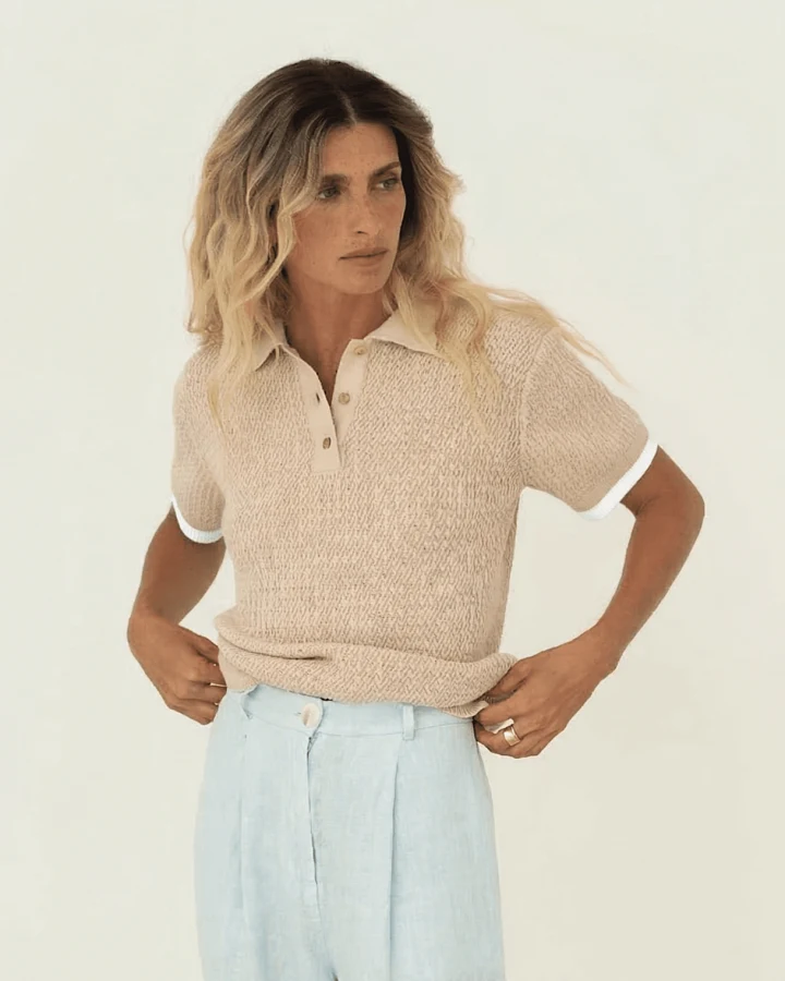 Näz Damen vegan Polo Lilly Beige