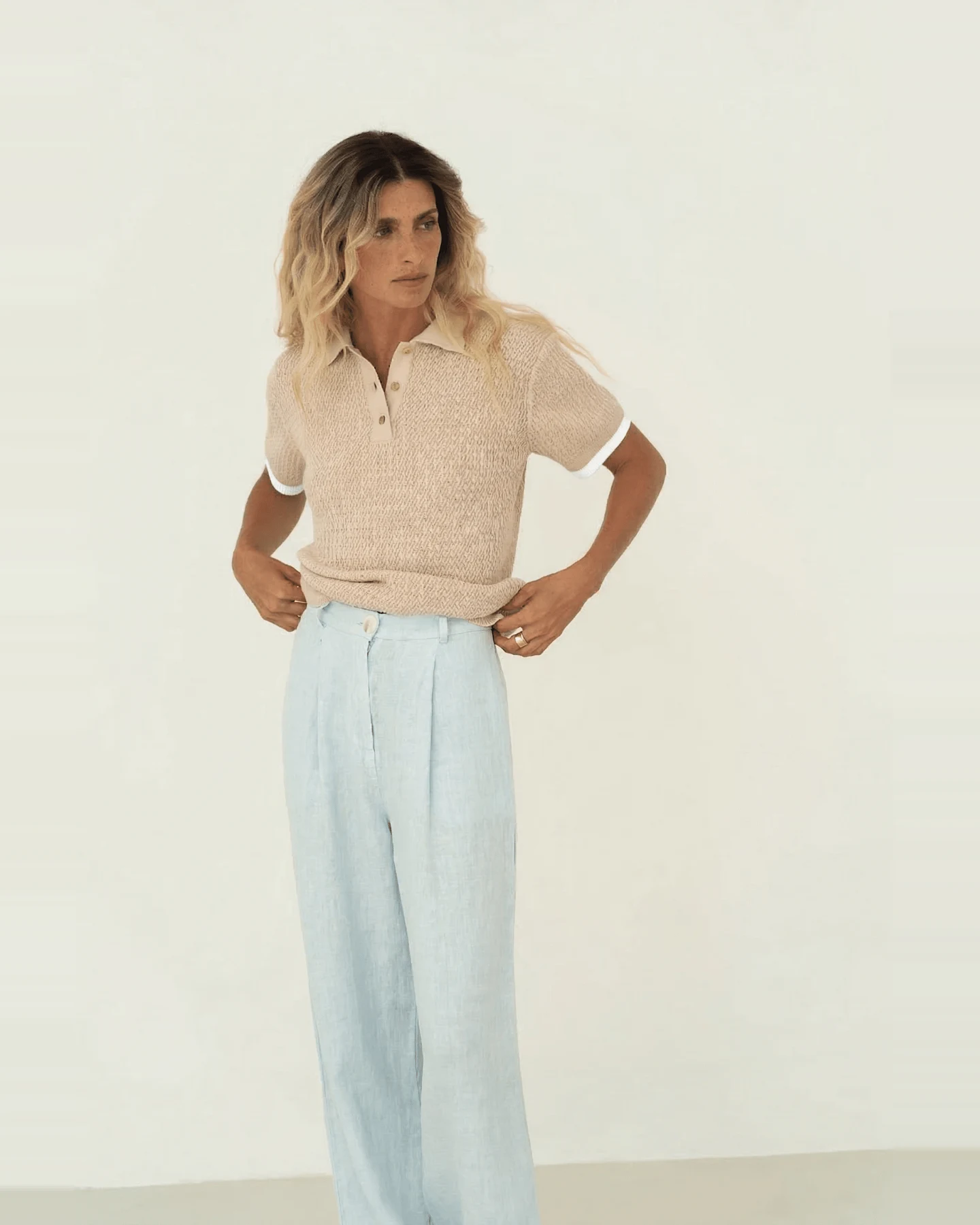 Näz Damen vegan Polo Lilly Beige – Ansicht 2