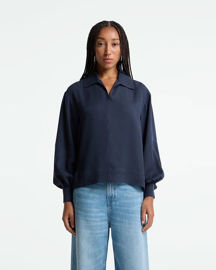Kings of Indigo Damen vegan Bluse Rheana Kleid Blues