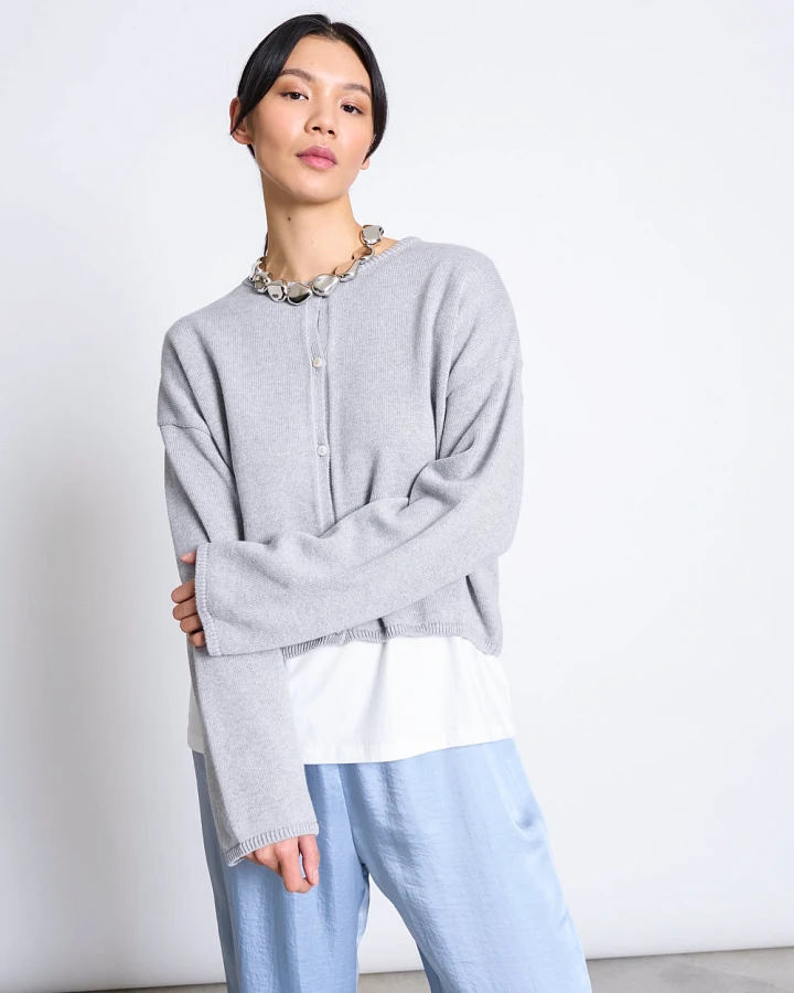 JAN 'N JUNE Damen vegan Strickjacke Light Asas Grey