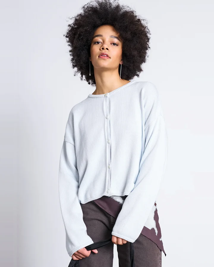 JAN 'N JUNE Damen vegan Strickjacke Light Asas Eisblau