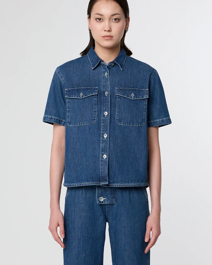 Dawn Damen vegan Hemd Blithe Medium Blau