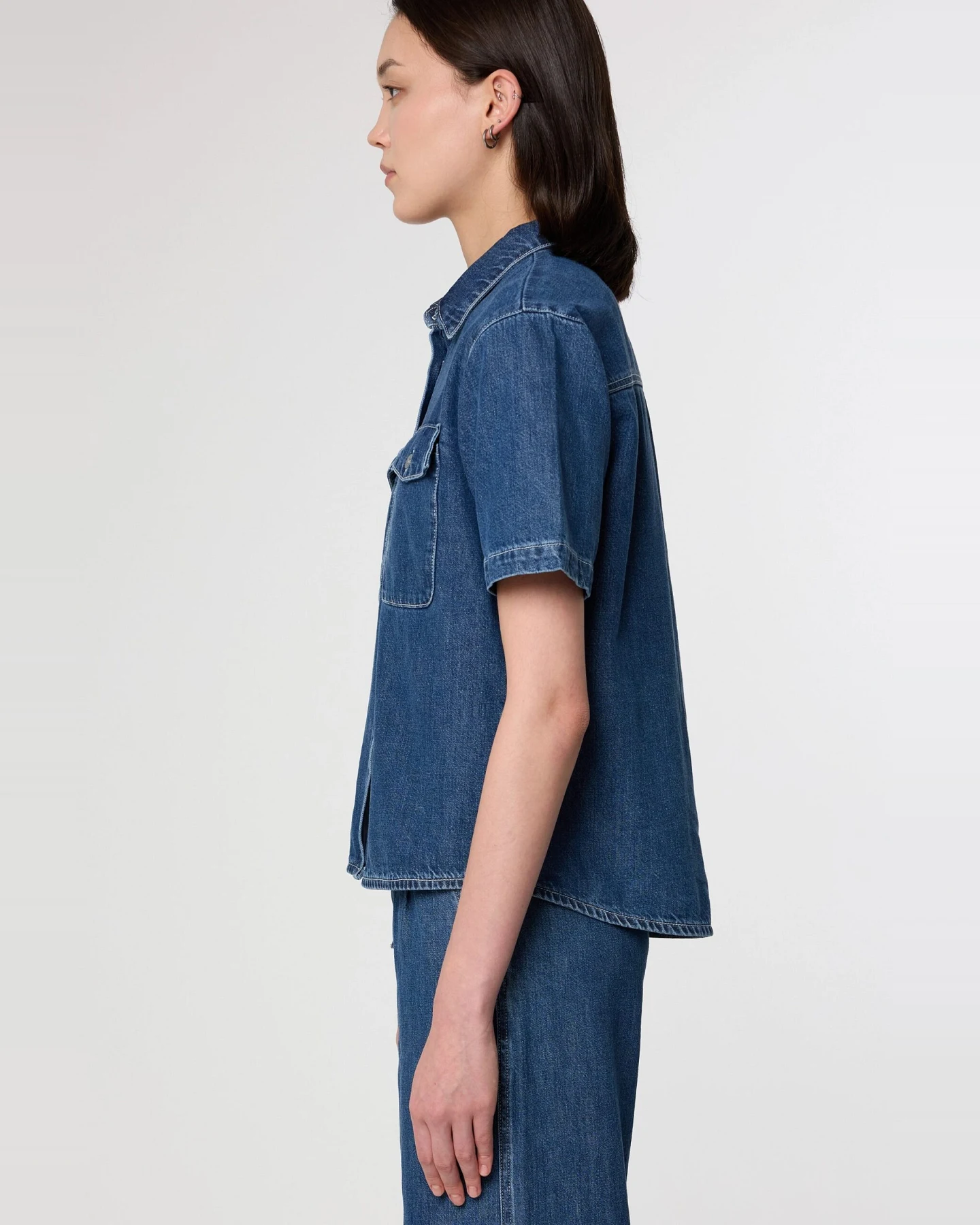 Dawn Damen vegan Hemd Blithe Medium Blau – Ansicht 2