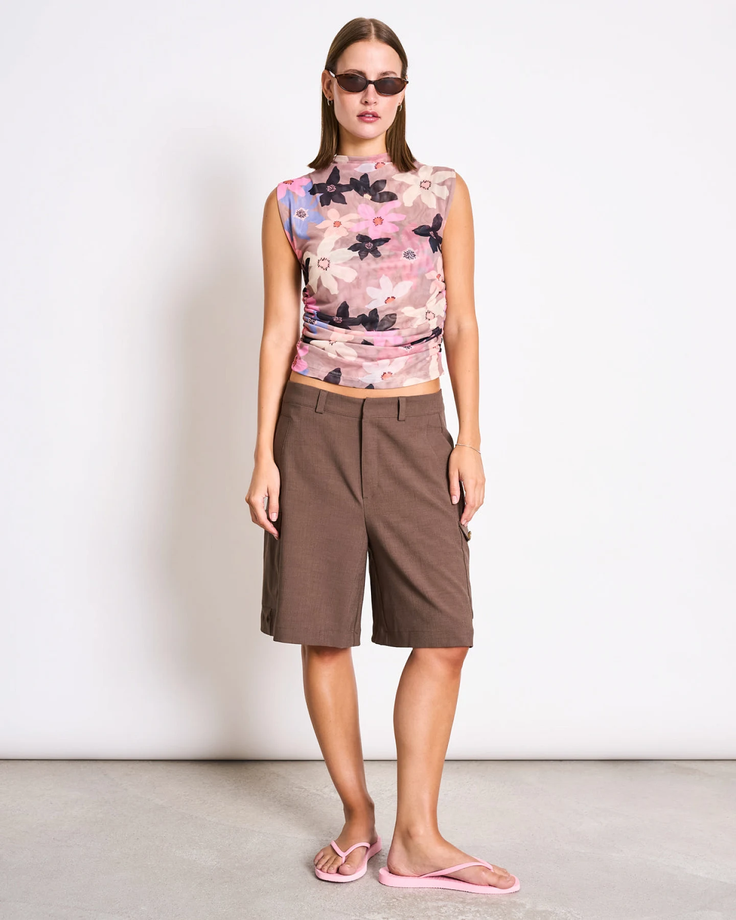 JAN 'N JUNE Damen vegan Top Ruffle Mesh Laguna Wild Bloom – Ansicht 2