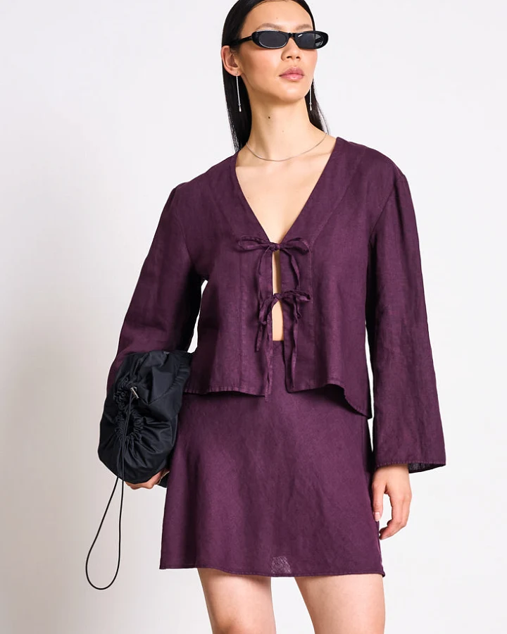 JAN 'N JUNE Damen vegan Bluse Skagen Cherry Lacquer