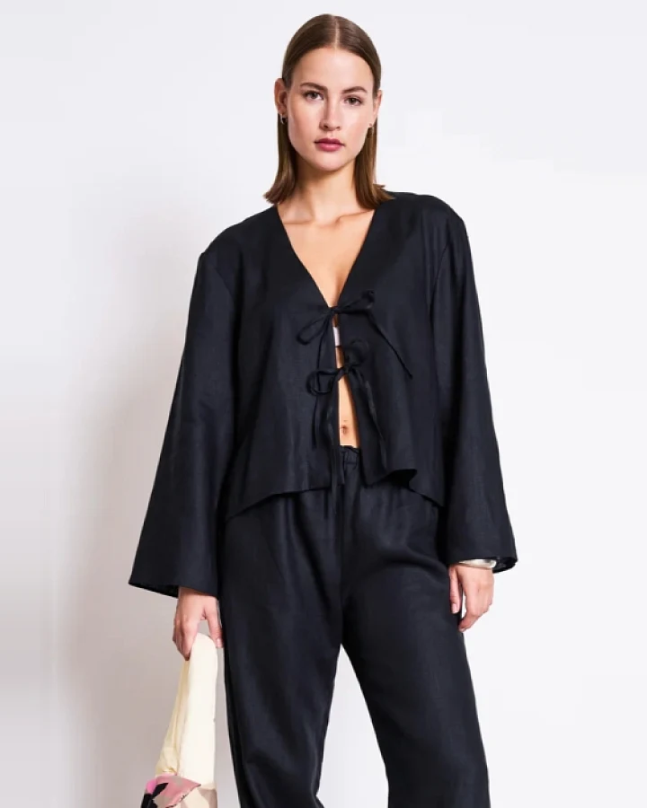 JAN 'N JUNE Damen vegan Bluse Skagen Schwarz