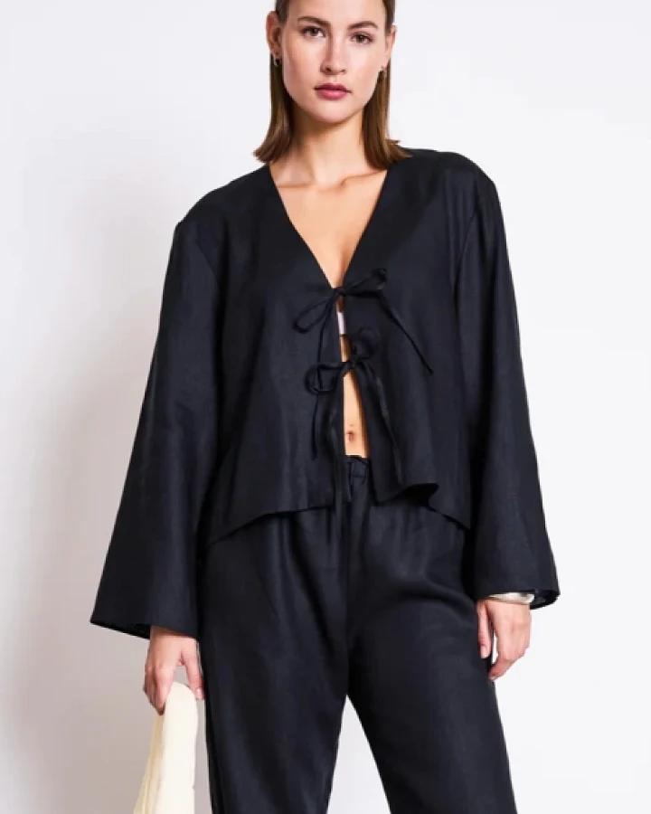 JAN 'N JUNE Damen vegan Bluse Skagen Schwarz